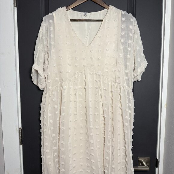 ePretty Ivory Dot Mesh Mini Dress – Size XL - Picture 1 of 8